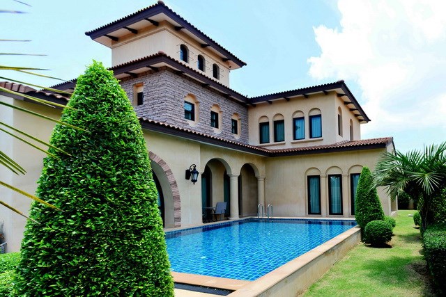 House for rent Na Jomtien Pattaya showing the house and pool House for rent Na Jomtien Pattaya showing the house and pool
